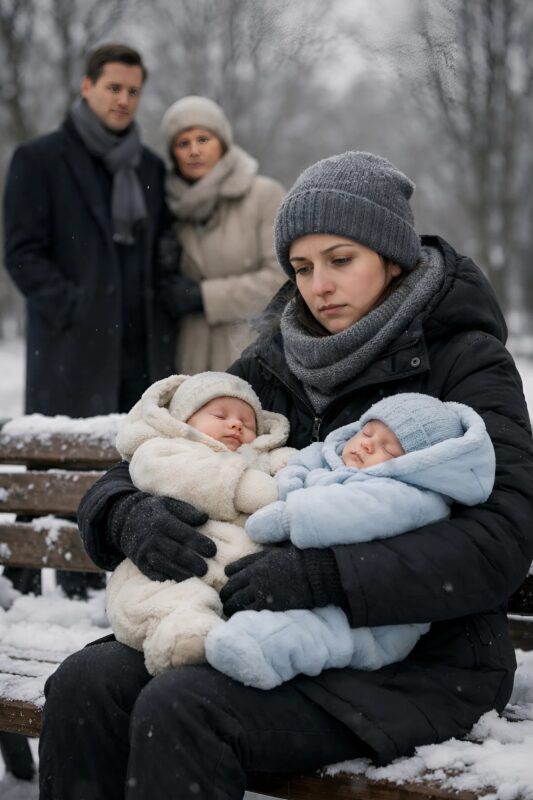 Un milionar și-a scos mama la plimbare în parc — și a încremenit când a văzut pe o bancă fosta lui soție, dormind cu doi nou-născuți