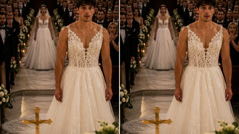 Când mireasa și invitații l-au văzut pe mire la altar îmbrăcat într-o rochie de mireasă, au rămas literalmente fără cuvinte